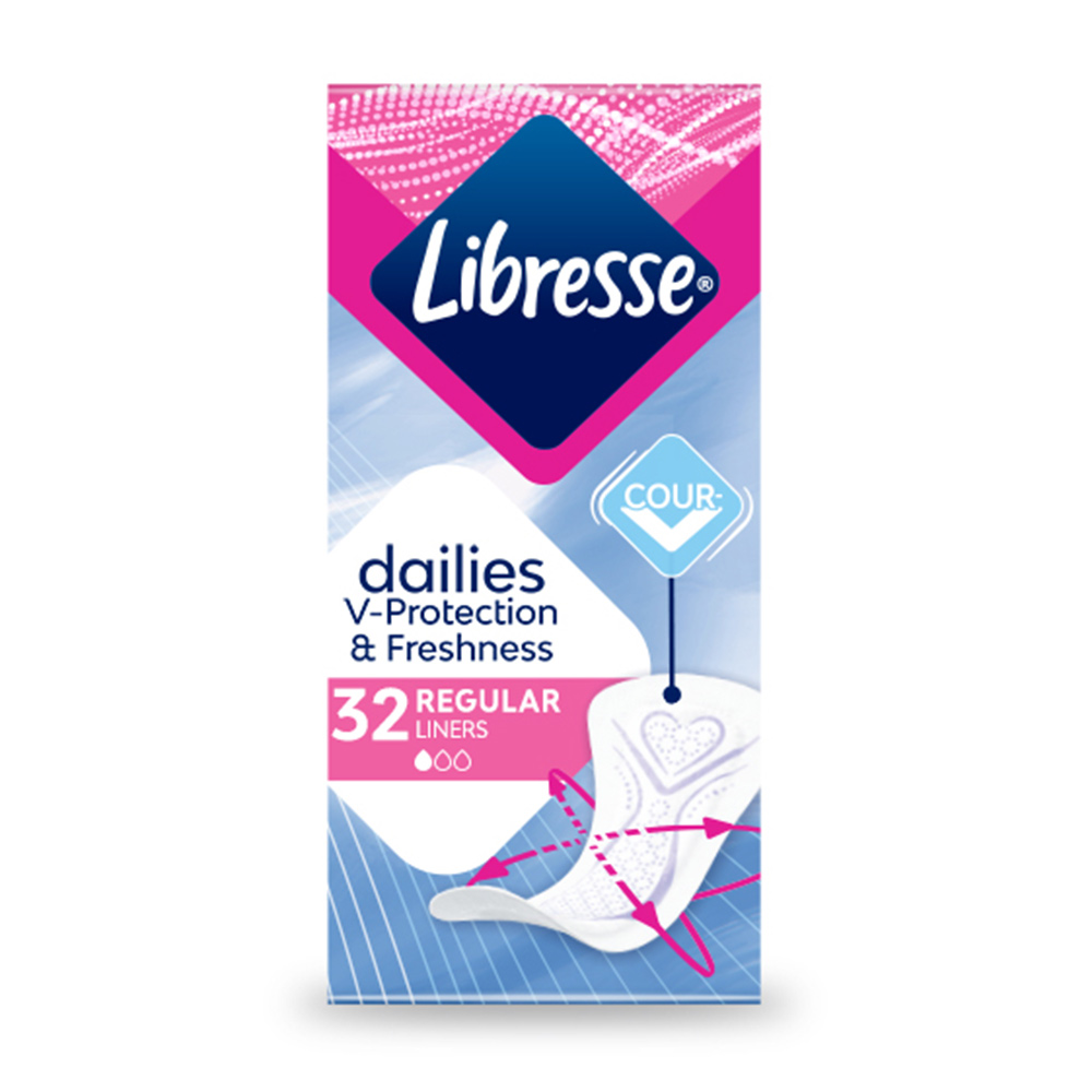 Щоденні прокладки Libresse Dailies V-Protection &amp; Freshness Regular поглинаючі, 32 шт